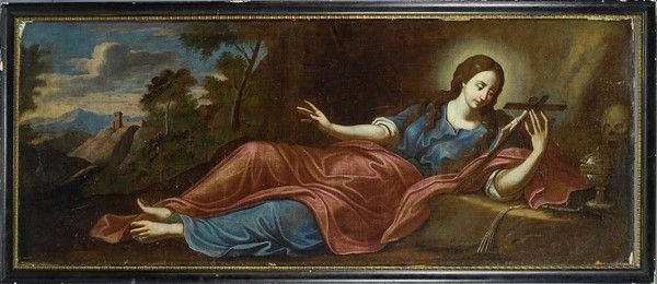 Scuola Napoletana, Seconda Metà XVII Sec. - Maddalena in Preghiera