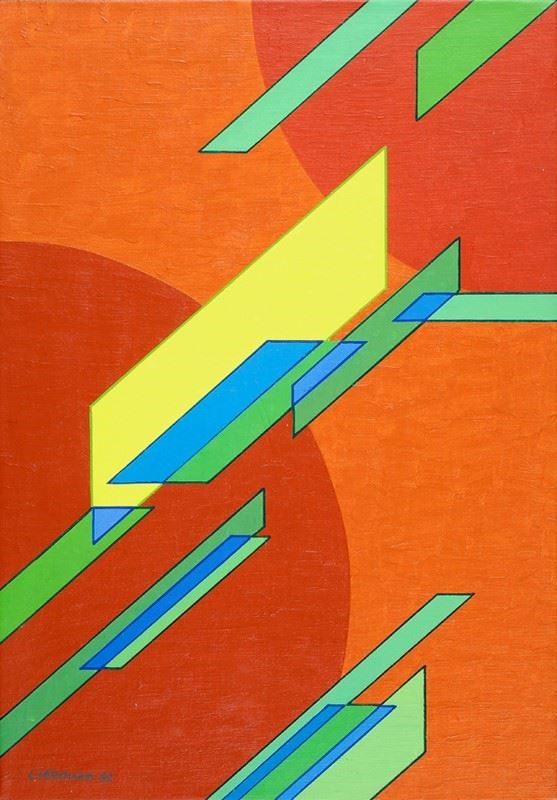 Luigi Veronesi : Costruzione CL 2  (1982)  - Acrilico su tela - Asta Arte Moderna e Contemporanea, Edizioni e Grafica - I - Galleria Pananti Casa d'Aste