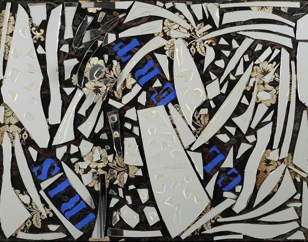 Enrico Baj : Portrait de Iris Clet  ((1960))  - Tecnica mista e collage di vetri su tessuto riportato su tavola - Asta Arte Moderna e Contemporanea, Edizioni e Grafica - I - Galleria Pananti Casa d'Aste