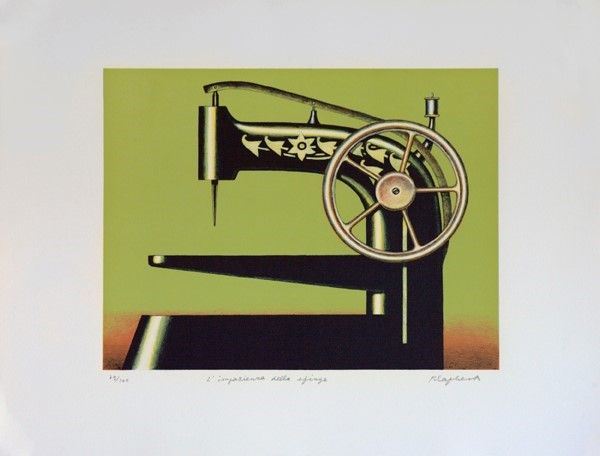 Konrad Klapheck : L'impazienza della sfinge  (2002)  - Litografia - Asta Arte Moderna e Contemporanea, Edizioni e Grafica - I - Galleria Pananti Casa d'Aste