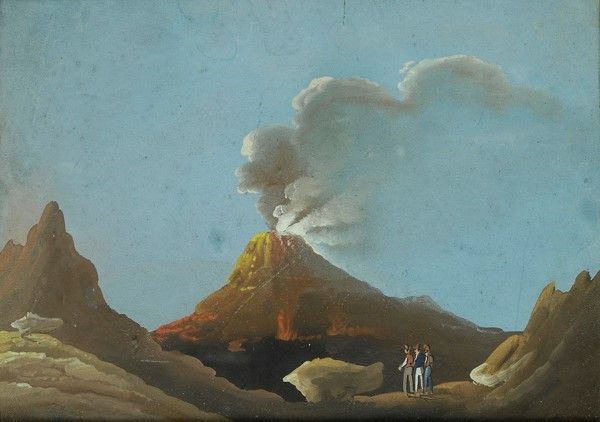 Anonimo, XIX sec. - Il Vesuvio in eruzione