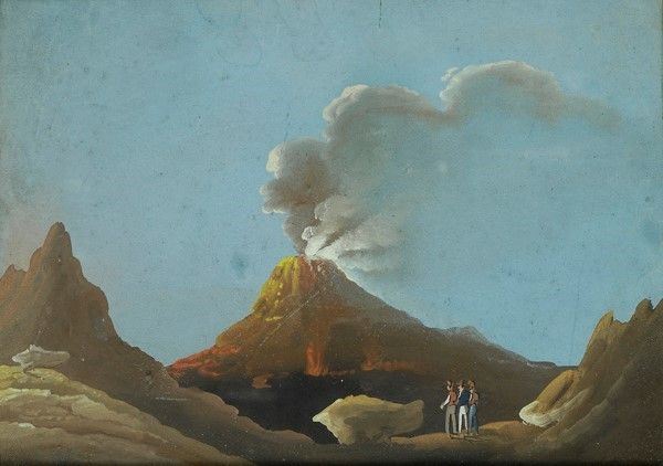 Anonimo, XIX Sec. - Il Vesuvio in Eruzione
