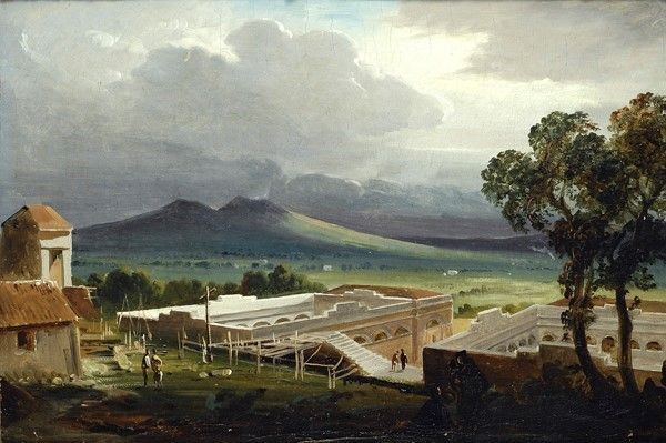 Anonimo, XIX Sec. - Veduta del Vesuvio