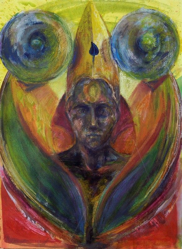 Bruno Ceccobelli : Il mago dei due mondi  (1996)  - Olio su carta - Asta Arte Moderna e Contemporanea, Edizioni e Grafica - I - Galleria Pananti Casa d'Aste