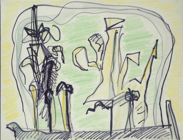 Riccardo Licata : Composizione  (1963)  - Tecnica mista su carta intelata - Asta Arte Moderna e Contemporanea, Edizioni e Grafica - I - Galleria Pananti Casa d'Aste