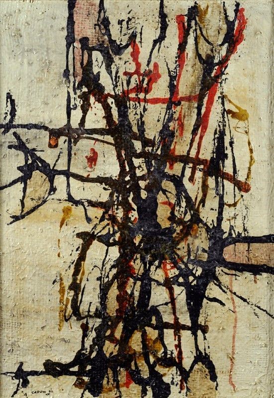 Tonino Caputo : Aritmico 2  (1962)  - Tecnica mista su tela - Auction Arte Moderna e Contemporanea, Edizioni e Grafica - I - Galleria Pananti Casa d'Aste