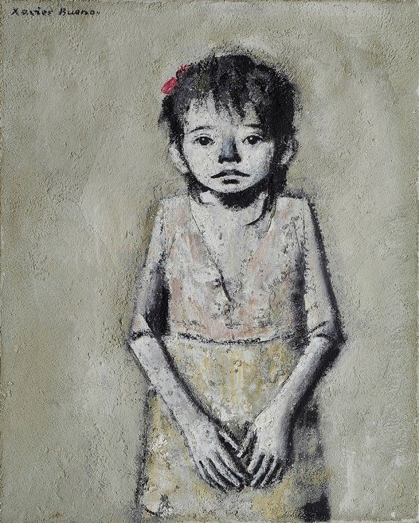 Xavier Bueno : Bambina  (1962)  - Olio su tela - Asta Arte Moderna e Contemporanea - III - Galleria Pananti Casa d'Aste