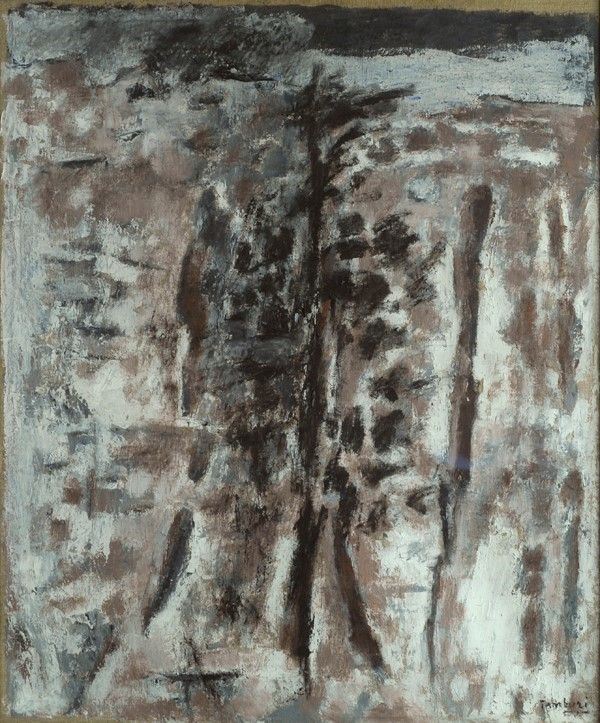 Orfeo Tamburi : Le crete bruciate  ((1959))  - Olio su tela - Asta Arte Moderna e Contemporanea - III - Galleria Pananti Casa d'Aste