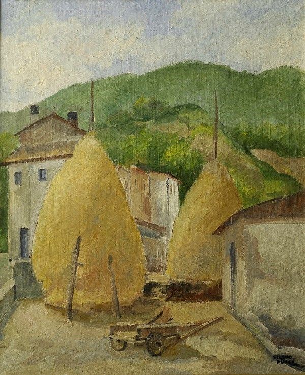 Silvio Pucci : Pagliai  (1930)  - Olio su tela - Asta Arte Moderna e Contemporanea - III - Galleria Pananti Casa d'Aste