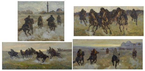 Anonimo, XX Sec. - Berberi a Cavallo