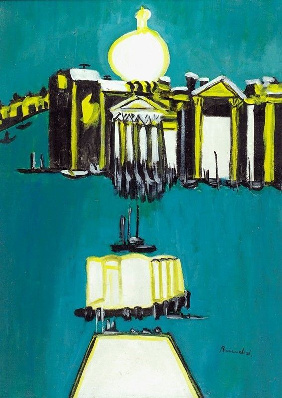 Remo Brindisi : La Salute  ((1974))  - Olio su tela - Auction Arte Moderna e Contemporanea - III - Galleria Pananti Casa d'Aste