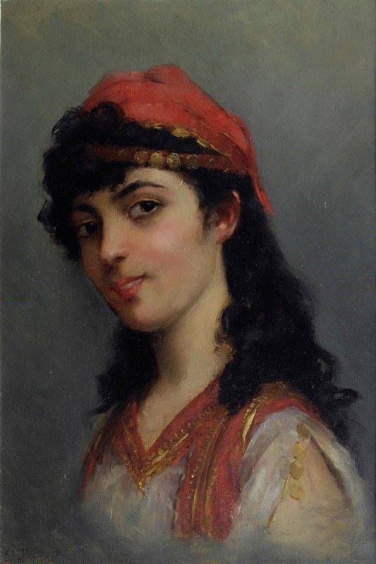 Edoardo Tofano : Ragazza  - Olio su tavola - Asta Arte Moderna e Contemporanea - III - Galleria Pananti Casa d'Aste