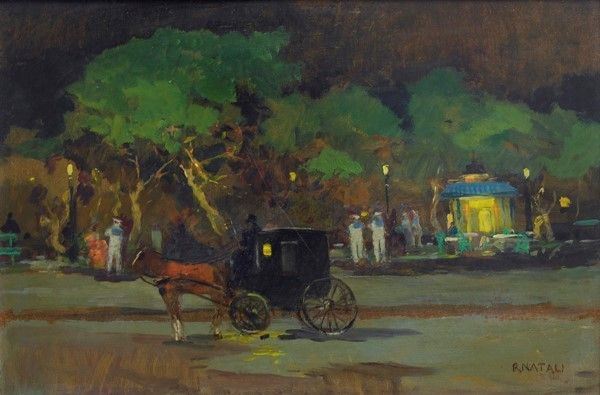 Renato Natali : Vecchia Ardenza  - Olio su faesite - Asta Arte Moderna e Contemporanea - III - Galleria Pananti Casa d'Aste