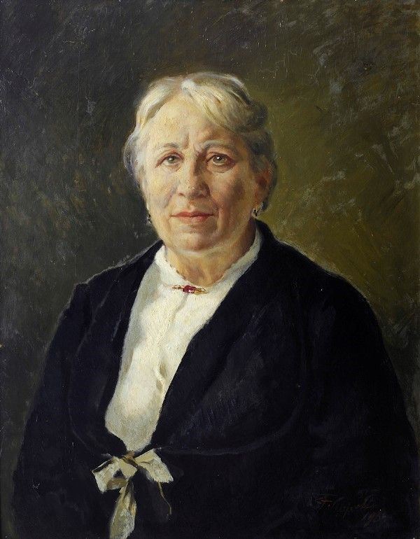 Cafiero Filippelli : Ritratto di signora  - Olio su compensato - Asta Arte Moderna e Contemporanea - III - Galleria Pananti Casa d'Aste