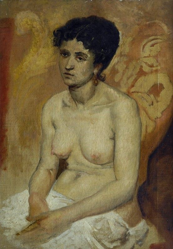 Anonimo, fine XIX sec. : Nudo di donna  - Olio su tela - Asta Arte Moderna e Contemporanea - III - Galleria Pananti Casa d'Aste