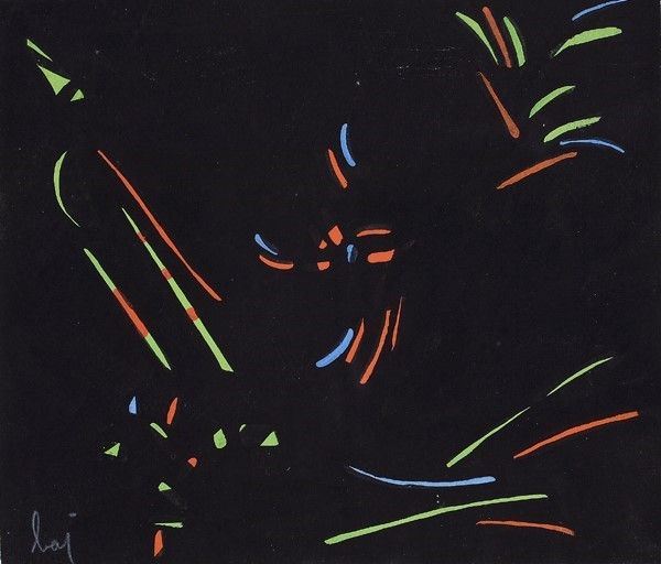 Enrico Baj : Baj Senza titolo  ((1949))  - Tempera su carta - Asta Arte Moderna e Contemporanea - III - Galleria Pananti Casa d'Aste