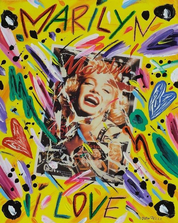 Bruno Donzelli : Marilyn I Love  - Tecnica mista su tela - Asta Arte Moderna e Contemporanea - III - Galleria Pananti Casa d'Aste