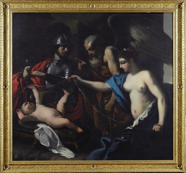 Scuola Bolognese, XVII sec. : Allegoria  - Olio su tela - Asta Arte Moderna e Contemporanea - III - Galleria Pananti Casa d'Aste