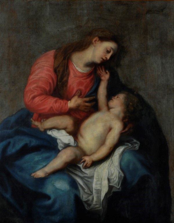Da Van Dyck : Madonna col Bambino  - Olio su tela - Asta Arte Moderna e Contemporanea - III - Galleria Pananti Casa d'Aste