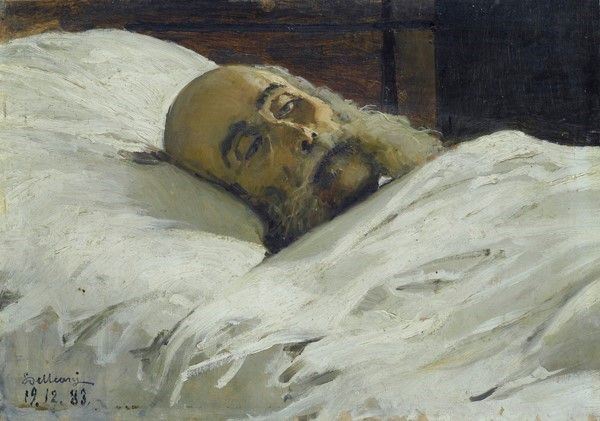 Lorenzo Delleani : Il Cavaliere Giovanni Vignola  (1883)  - Olio su tavola - Asta Arte Moderna e Contemporanea - III - Galleria Pananti Casa d'Aste