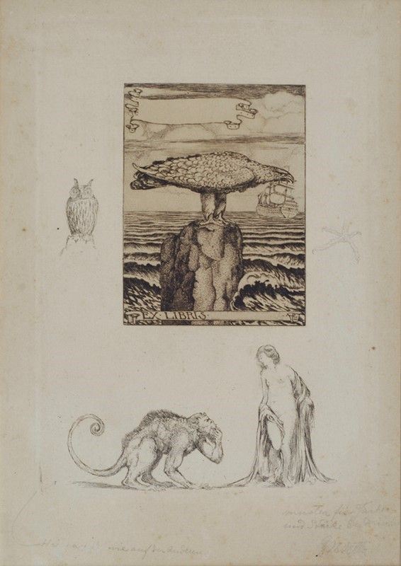 G. Stella : Balsa stella ex libris  (1910)  - Acquaforte - Asta Arte Moderna e Contemporanea - III - Galleria Pananti Casa d'Aste