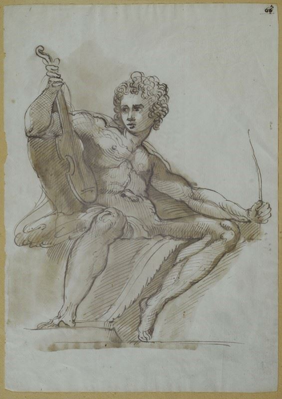 Anonimo, XIX sec. : Apollo  - China su carta - Asta ANTIQUARIATO - Galleria Pananti Casa d'Aste