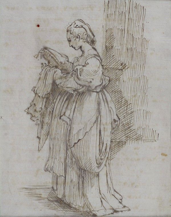 Anonimo, XIX sec. - Figura di dama