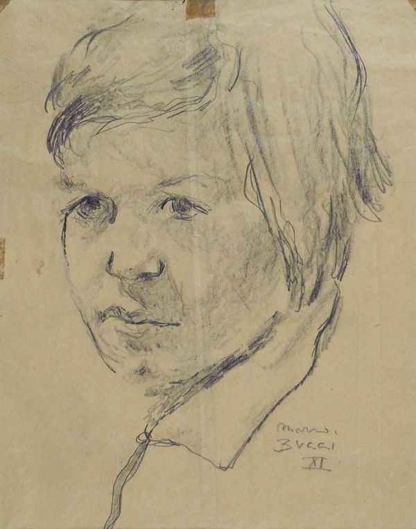 Mario Bucci : Volto di bambina  (1932)  - Matita su carta - Auction ASTA A TEMPO - Autori dell'800-900, Moderni e Contemporanei, Grafica ed Edizioni - I - Galleria Pananti Casa d'Aste