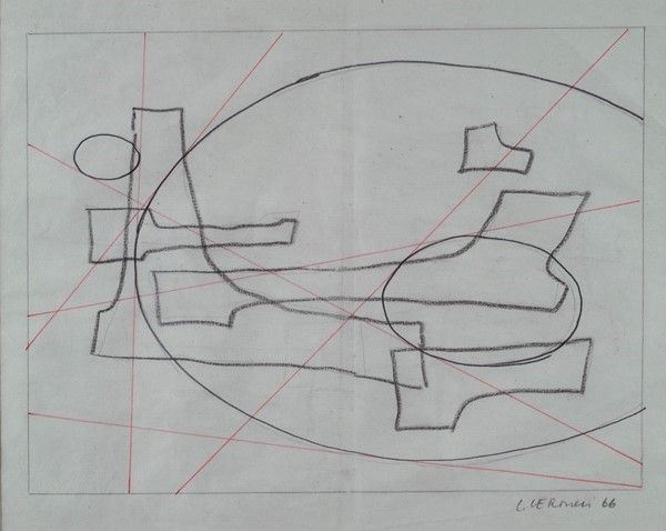 Luigi Veronesi : Senza titolo  (1966)  - Tecnica mista su carta - Asta Arte Moderna e Contemporanea - III - Galleria Pananti Casa d'Aste