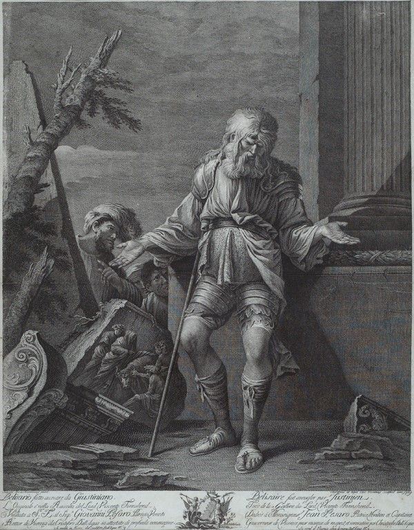 Belisario accecato  (1769)  - Incisione all'acquaforte e bulino - Auction Arte Moderna e Contemporanea - III - Galleria Pananti Casa d'Aste