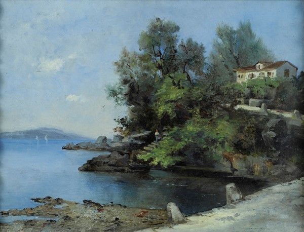 Stefanie Stepski : Abbazia  (1878)  - Olio su tela - Auction Arte Moderna e Contemporanea - III - Galleria Pananti Casa d'Aste