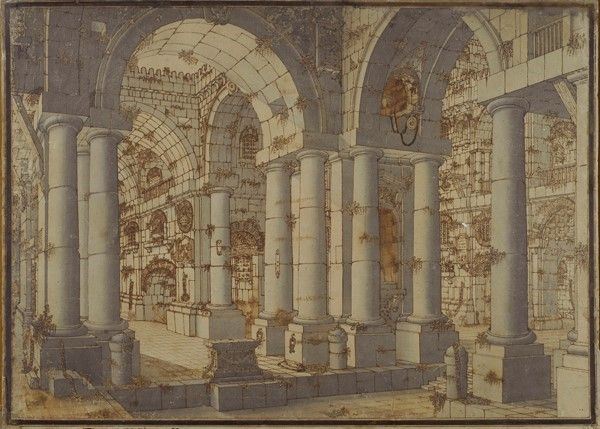 Attr. a Ferdinando Galli da Bibbiena : Architetture  - China su carta - Asta Arte Moderna e Contemporanea - III - Galleria Pananti Casa d'Aste