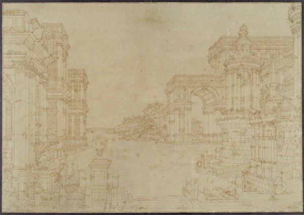 Attr. a Ferdinando Galli da Bibbiena - Architetture sul canale
