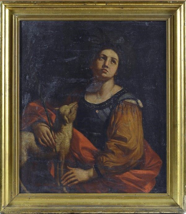 Scuola Romana, XVII sec. : Sant'Agnese  - Asta Arte Moderna e Contemporanea - III - Galleria Pananti Casa d'Aste