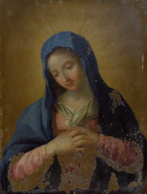 Scuola Italia Centrale, XVIII sec. : Madonna  - Olio su rame - Asta Arte Moderna e Contemporanea - III - Galleria Pananti Casa d'Aste