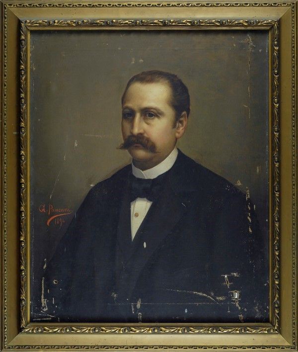 G. Pancani : Ritratto virile  (1894)  - Olio su tela - Asta Arte Moderna e Contemporanea - III - Galleria Pananti Casa d'Aste