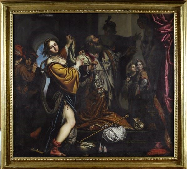 Bartolomeo Salvestrini : Salomone incensa gli idoli  (1626)  - Olio su tela - Asta Arte Moderna e Contemporanea - III - Galleria Pananti Casa d'Aste