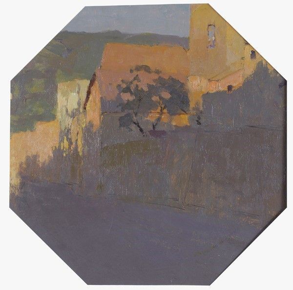 Umberto Prencipe : Al vespro  (1908)  - Olio su cartone - Asta Arte Moderna e Contemporanea - III - Galleria Pananti Casa d'Aste