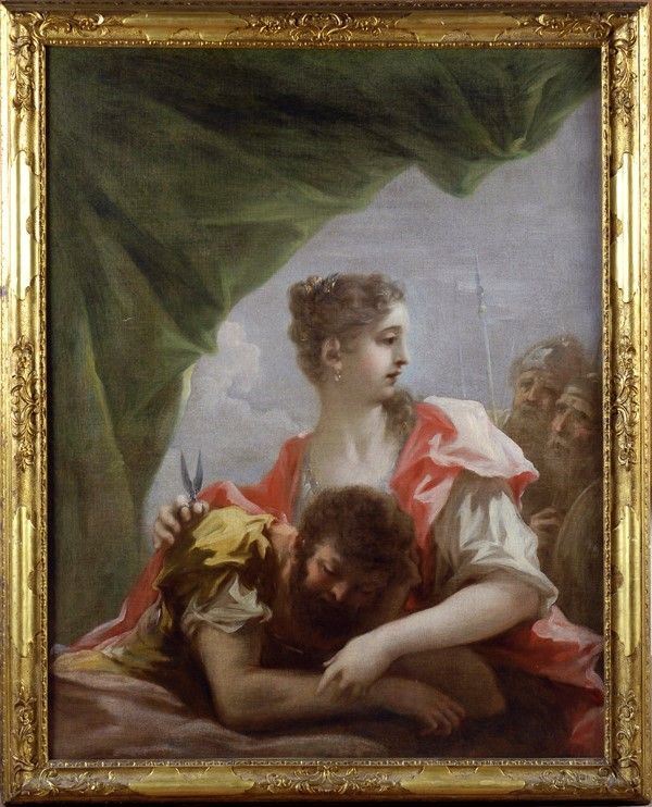 Giovanni Antonio Pellegrini : Sansone e Dalila  - Olio su tela - Asta Arte Moderna e Contemporanea - III - Galleria Pananti Casa d'Aste