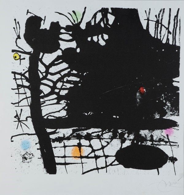 Joan Mir&#242; : La noche tentacular  (1969)  - Litografia a colori su carta Arches - Asta Arte Moderna e Contemporanea - III - Galleria Pananti Casa d'Aste