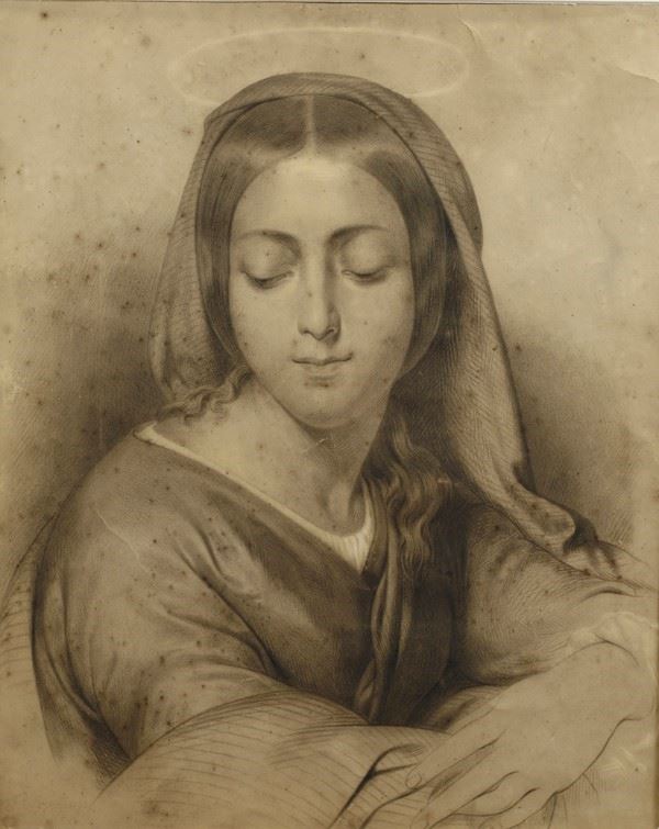 Francesco Hayez : Santa  (1842)  - Matita su carta - Asta Arte Moderna e Contemporanea - III - Galleria Pananti Casa d'Aste