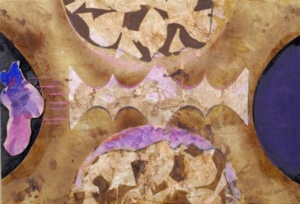 Bruno Ceccobelli : Io e l'altro te  - Tecnica mista e collage su tavola - Auction Arte Moderna e Contemporanea - III - Galleria Pananti Casa d'Aste