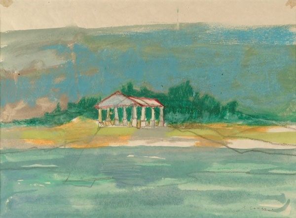 Mino Maccari - Tempio sulla spiaggia