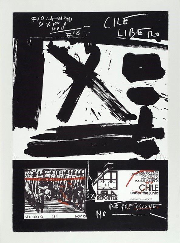 Emilio Vedova : Cile libero  - Litografia - Asta Autori dell'800-900 - I - Galleria Pananti Casa d'Aste