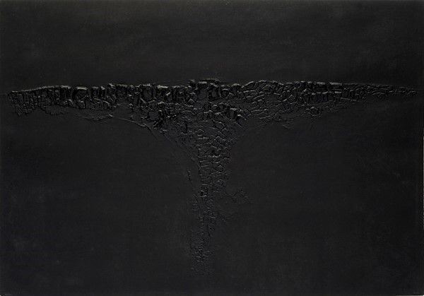 Alberto Burri : Cretto nero F  (1971)  - Acquaforte acquatinta - Asta Autori dell'800-900, Moderni e Contemporanei, Grafica ed Edizioni - Galleria Pananti Casa d'Aste