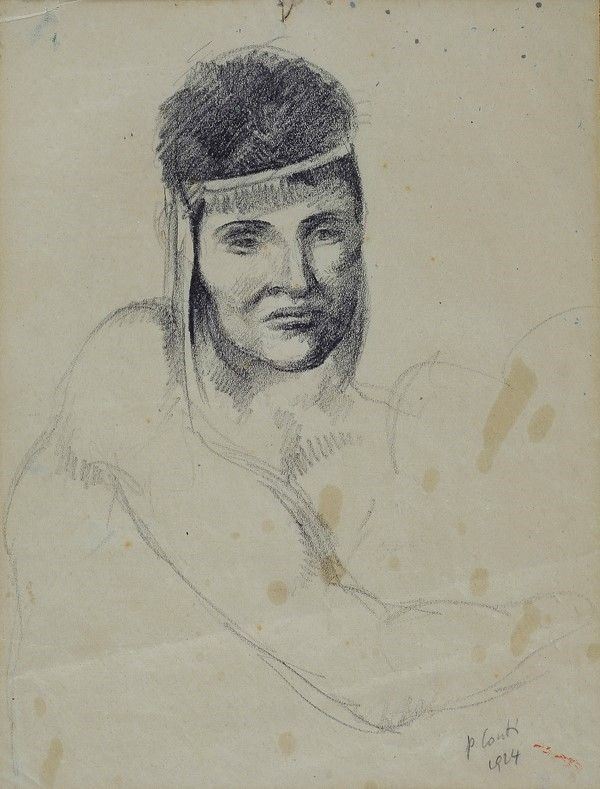 Primo Conti - Testa di romano (Studio per il Ratto delle Sabine)