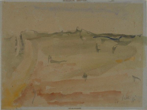 Sergio Scatizzi : Paesaggio  (1942)  - Acquerelli su carta riportata su compensato - Asta Autori dell'800-900, Arte Moderna e Contemporanea, Grafica ed Edizioni - Galleria Pananti Casa d'Aste