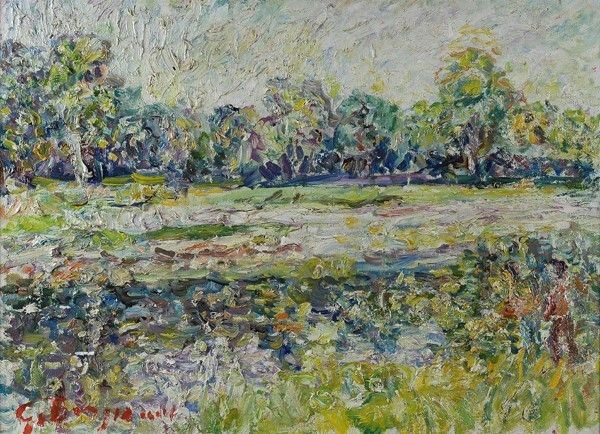 Guido Borgianni : Paesaggio  (1973)  - Olio su tela - Auction Arredi, dipinti, mobili e oggetti di antiquariato - I - Galleria Pananti Casa d'Aste