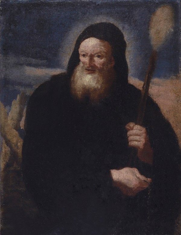 Scuola Veneta, XVIII sec. : San Francesco di Paola  - Olio su tela - Auction Arredi, dipinti, mobili e oggetti di antiquariato - I - Galleria Pananti Casa d'Aste