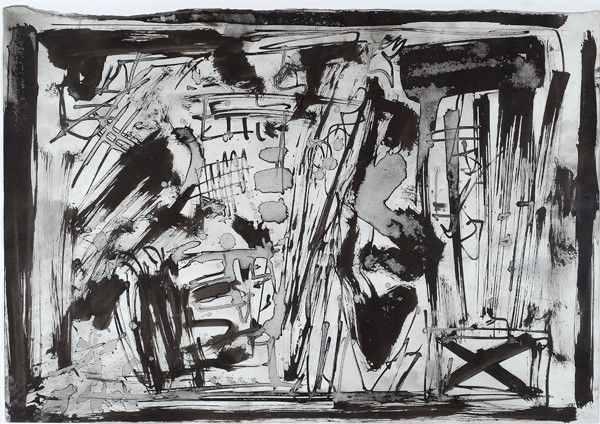 Emilio Vedova : Senza titolo  (1968)  - Inchiostro su carta - Asta Arredi, dipinti, mobili e oggetti di antiquariato - I - Galleria Pananti Casa d'Aste